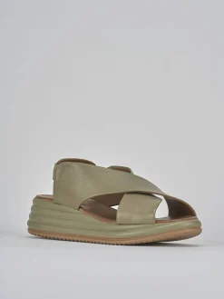 New Sandali zeppa tacco 5cm pelle Donna Sandali Zeppa