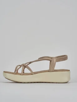 Best Sandali zeppa tacco 4cm pelle Donna Sandali Zeppa