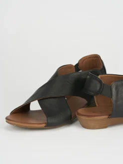 Sale Sandali zeppa tacco 3cm pelle Donna Sandali Zeppa