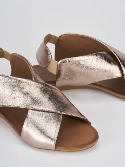 Sale Sandali zeppa tacco 3cm pelle Donna Sandali Zeppa