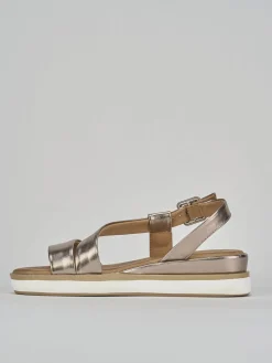 Online Sandali zeppa tacco 3cm pelle Donna Sandali Zeppa