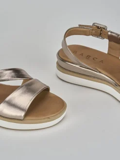 Online Sandali zeppa tacco 3cm pelle Donna Sandali Zeppa