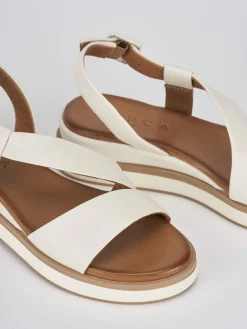 Online Sandali zeppa tacco 4cm pelle Donna Sandali Zeppa