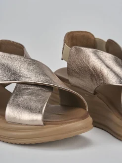 Best Sandali zeppa tacco 5cm pelle Donna Sandali Zeppa