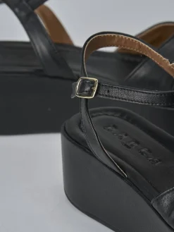 Outlet Sandali zeppa tacco 4cm pelle Donna Sandali Zeppa