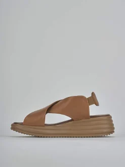 Clearance Sandali zeppa tacco 6cm pelle Donna Sandali Zeppa