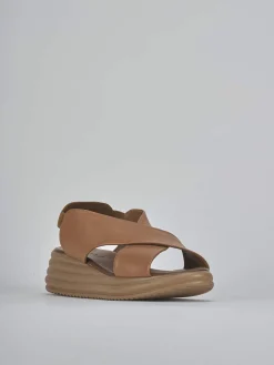 Clearance Sandali zeppa tacco 6cm pelle Donna Sandali Zeppa