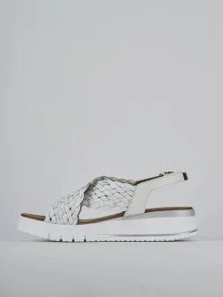 New Sandali zeppa tacco 2cm pelle Donna Sandali Zeppa