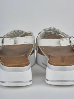 New Sandali zeppa tacco 2cm pelle Donna Sandali Zeppa