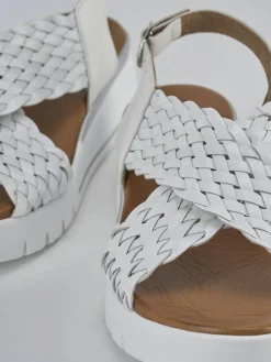 New Sandali zeppa tacco 2cm pelle Donna Sandali Zeppa