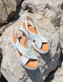 New Sandali zeppa tacco 2cm pelle Donna Sandali Zeppa