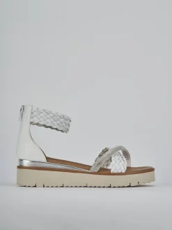 Sandali zeppa tacco 2cm pelle Donna Sandali Zeppa