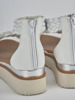 Sandali zeppa tacco 2cm pelle Donna Sandali Zeppa