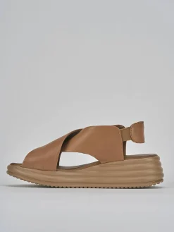 Discount Sandali zeppa tacco 5cm pelle Donna Sandali Zeppa