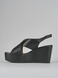 Clearance Sandali zeppa tacco 8cm pelle Donna Sandali Zeppa