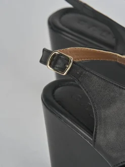 Clearance Sandali zeppa tacco 8cm pelle Donna Sandali Zeppa