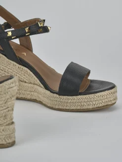 Outlet Sandali zeppa tacco 11cm pelle Donna Sandali Zeppa