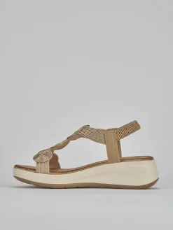 Outlet Sandali zeppa tacco 4cm pelle Donna Sandali Zeppa