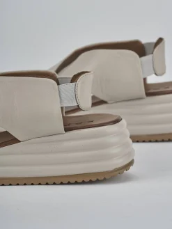 Clearance Sandali zeppa tacco 6cm pelle Donna Sandali Zeppa