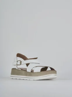 Discount Sandali zeppa tacco 5cm pelle Donna Sandali Zeppa