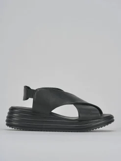 Clearance Sandali zeppa tacco 5cm pelle Donna Sandali Zeppa