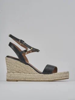 Discount Sandali zeppa tacco 9cm pelle Donna Sandali Zeppa