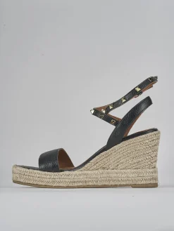 Discount Sandali zeppa tacco 9cm pelle Donna Sandali Zeppa