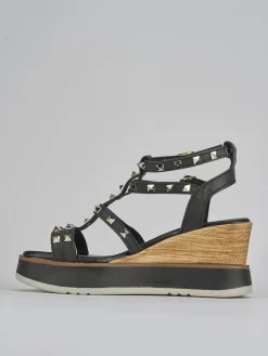 Online Sandali zeppa tacco 8cm pelle Donna Sandali Zeppa