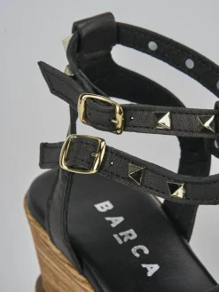 Online Sandali zeppa tacco 8cm pelle Donna Sandali Zeppa