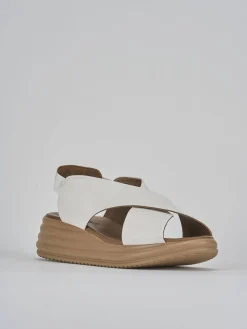 Hot Sandali zeppa tacco 5cm pelle Donna Sandali Zeppa