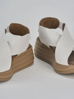 Hot Sandali zeppa tacco 5cm pelle Donna Sandali Zeppa