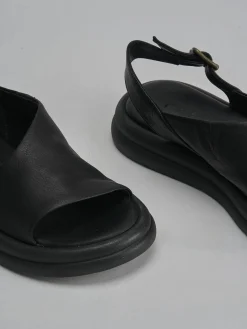 Sale Sandali zeppa tacco 3cm pelle Donna Sandali Zeppa