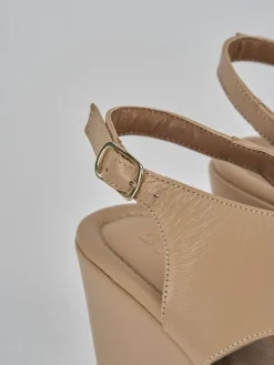 Outlet Sandali zeppa tacco 8cm pelle Donna Sandali Zeppa