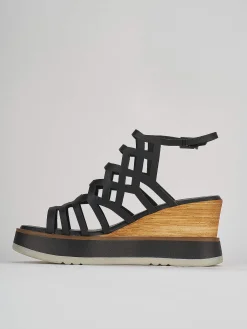 New Sandali zeppa tacco 7cm pelle Donna Sandali Zeppa