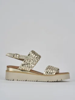 New Sandali zeppa tacco 3cm pelle Donna Sandali Zeppa