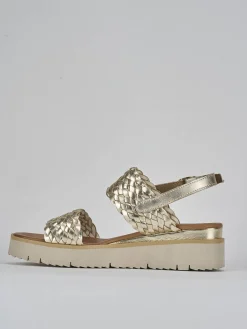 New Sandali zeppa tacco 3cm pelle Donna Sandali Zeppa