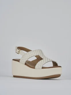 Clearance Sandali zeppa tacco 6cm pelle Donna Sandali Zeppa