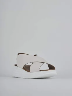 Sandali zeppa tacco 6cm pelle Donna Sandali Zeppa