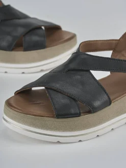 Best Sandali zeppa tacco 5cm pelle Donna Sandali Zeppa