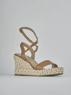 Discount Sandali zeppa tacco 11cm pelle Donna Sandali Zeppa