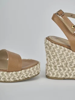 Discount Sandali zeppa tacco 11cm pelle Donna Sandali Zeppa