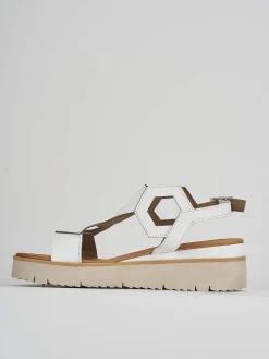 Sandali zeppa tacco 3cm pelle Donna Sandali Zeppa