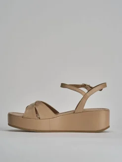 Online Sandali zeppa tacco 4cm pelle Donna Sandali Zeppa