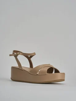 Online Sandali zeppa tacco 4cm pelle Donna Sandali Zeppa