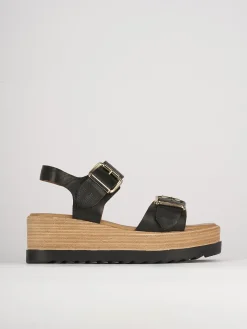 Online Sandali zeppa tacco 4cm pelle Donna Sandali Zeppa