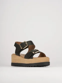 Online Sandali zeppa tacco 4cm pelle Donna Sandali Zeppa