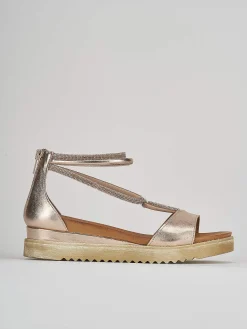 New Sandali zeppa tacco 3cm pelle Donna Sandali Zeppa