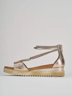 New Sandali zeppa tacco 3cm pelle Donna Sandali Zeppa