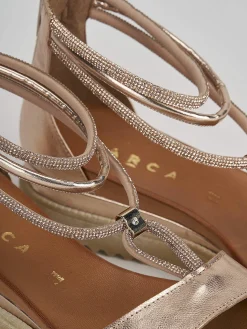 New Sandali zeppa tacco 3cm pelle Donna Sandali Zeppa