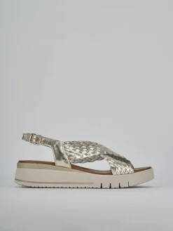 Sale Sandali zeppa tacco 2cm pelle Donna Sandali Zeppa